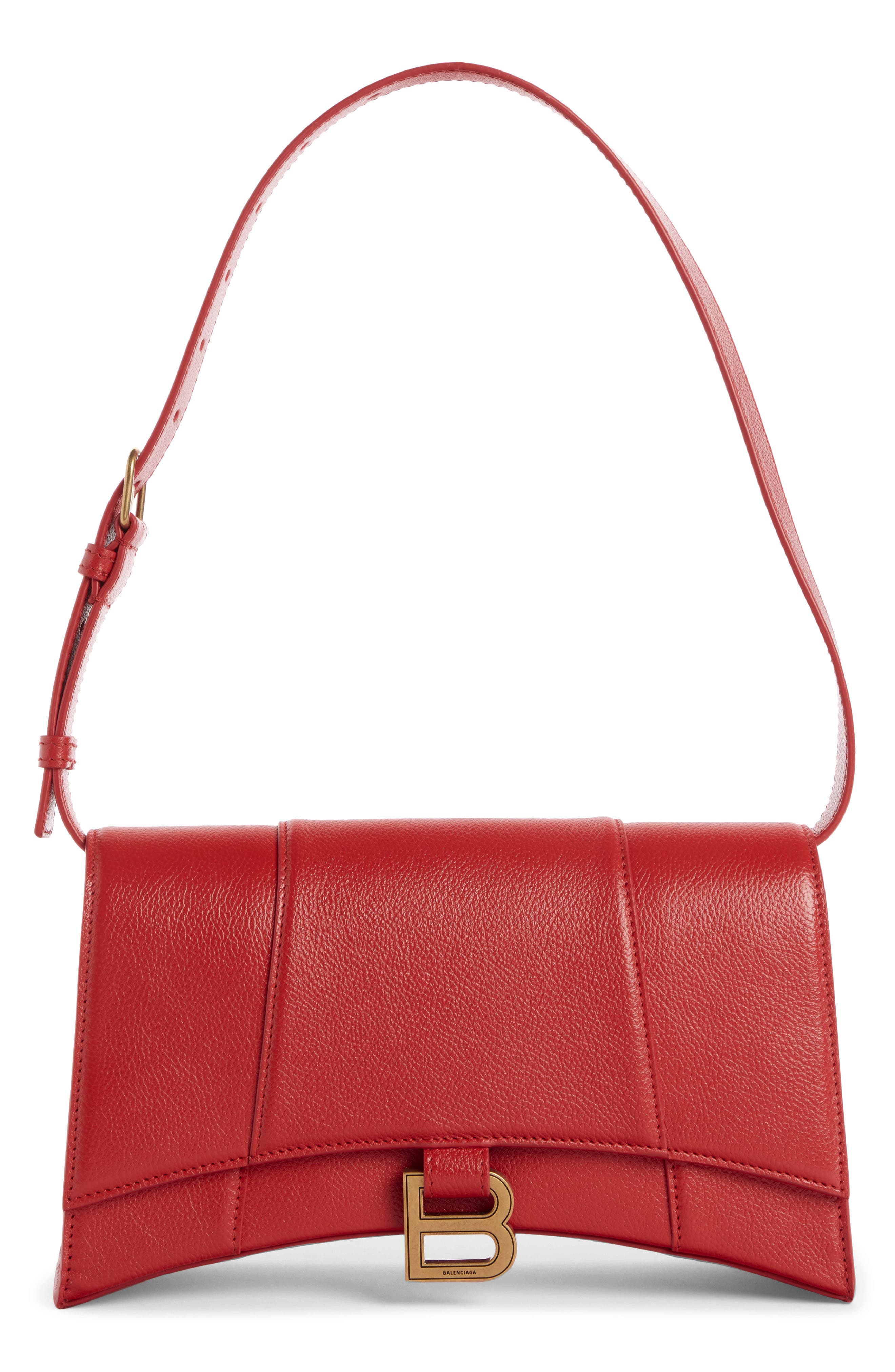 Balenciaga Small Hourglass Sling Leather Shoulder Bag, Main, color, 