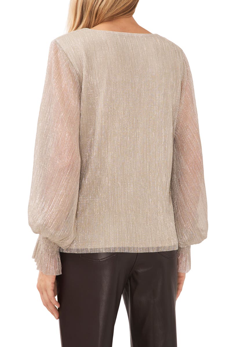 Halogen<sup>®</sup> Metallic Semisheer Bishop Sleeve Blouse, Alternate, color, 