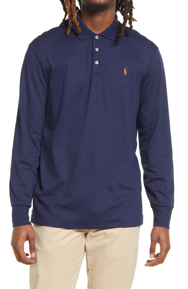 Polo Ralph Lauren Men's Classic Fit Long Sleeve Cotton Polo, Main, color, 