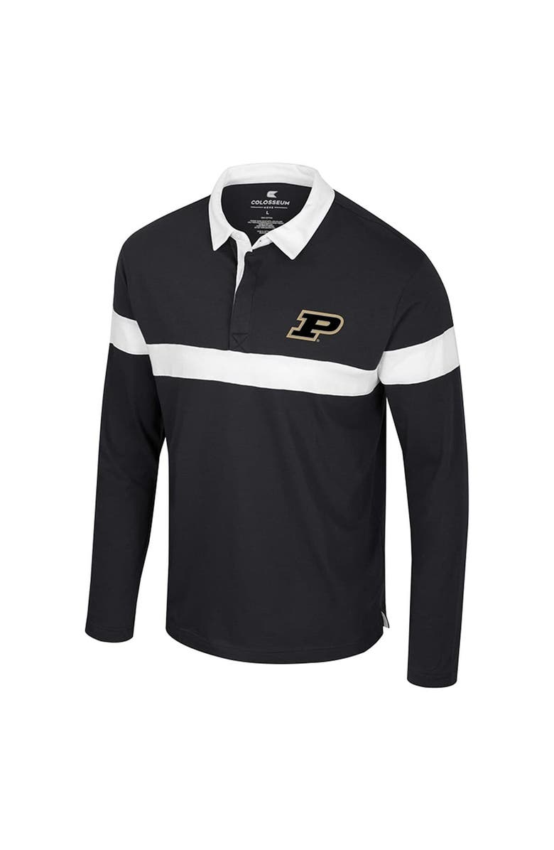 COLOSSEUM Men's Colosseum  Black Purdue Boilermakers Too Cool For School Long Sleeve Polo, Alternate, color, 