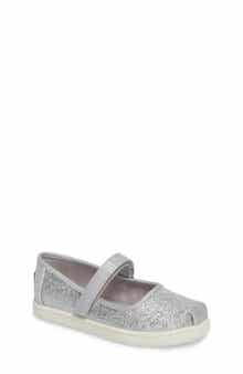TOMS Kids' Glitter Mary Jane Flat