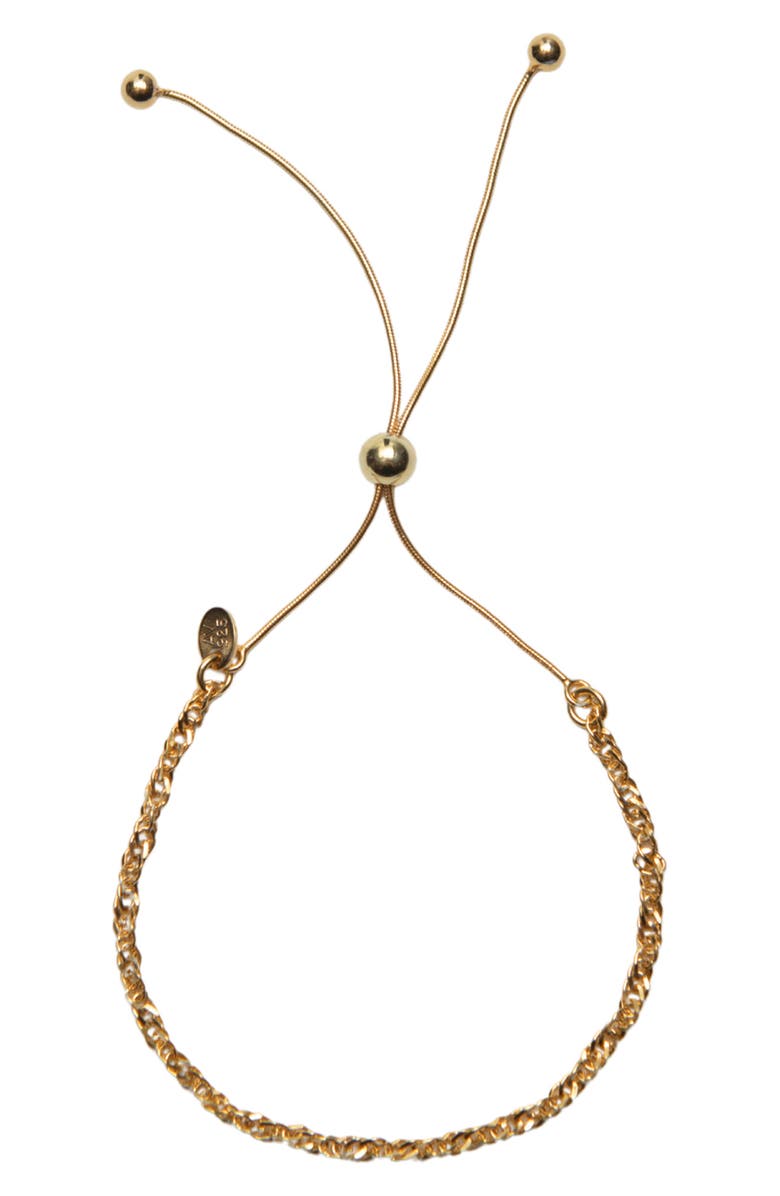 Argento Vivo Sterling Silver Singapore 18K Gold Plate Sterling Silver Adjustable Slide Bracelet, Main, color, Gold