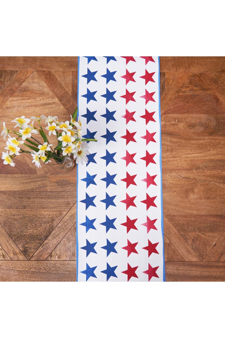 Red White & Pow 100% Cotton Table Runner 14" x 72", Alternate, color, Blue