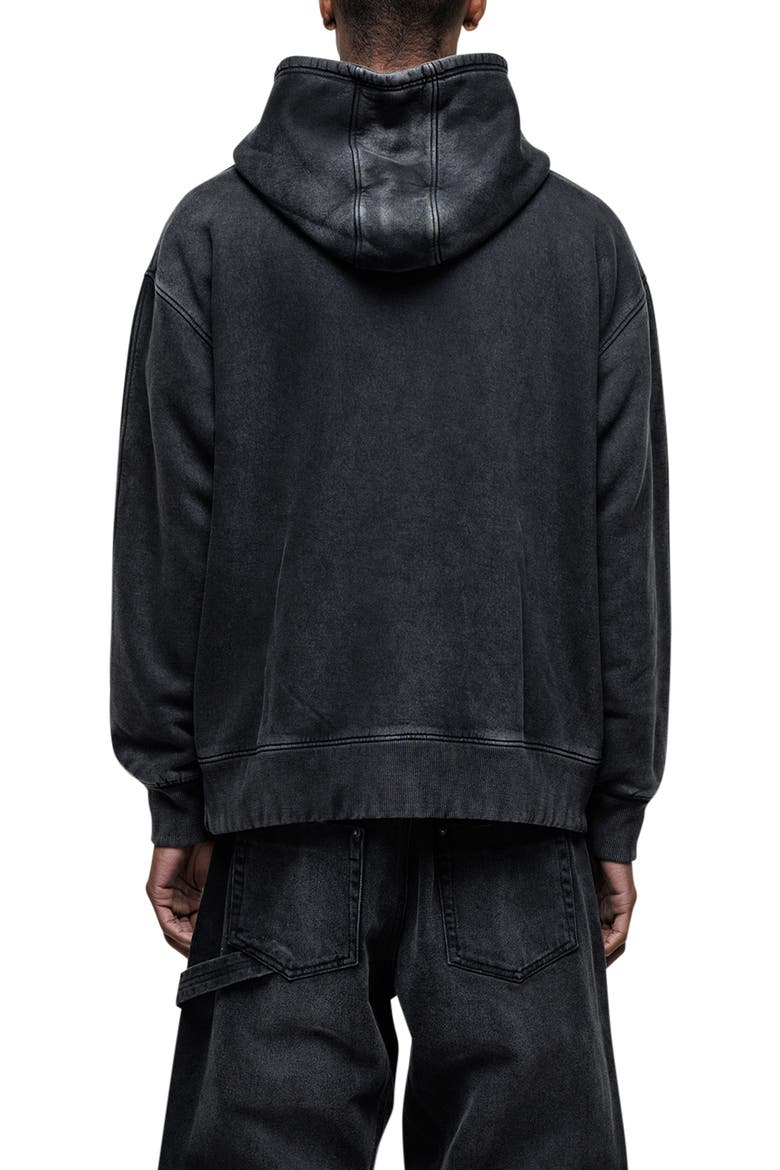Vintage Washed Relaxed Hoodie, Alternate, color, BLACK
