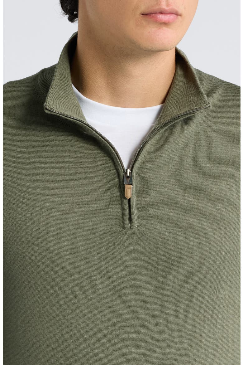 Quarter Zip Wool Sweater, Alternate, color, GREEN