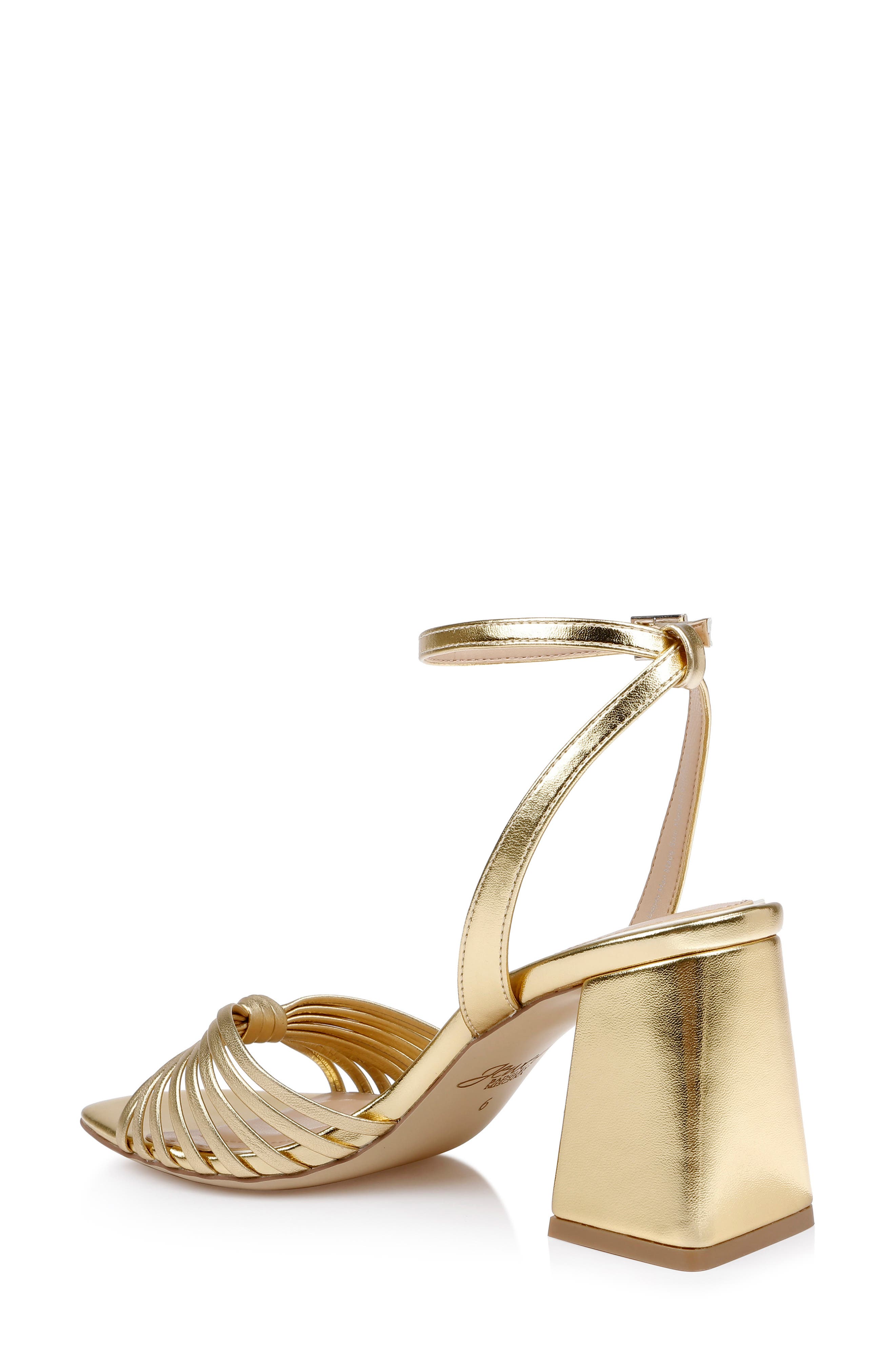 Jewel Badgley Mischka Nariah Ankle Strap Sandal, Alternate, color, Gold Leather