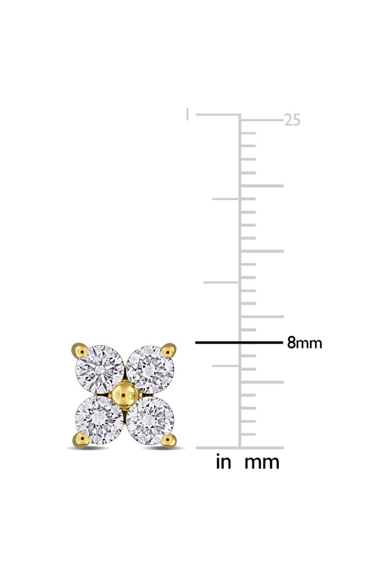 Lab-Grown Diamond Floral Stud Earrings 14k, Alternate, color, Yellow Gold