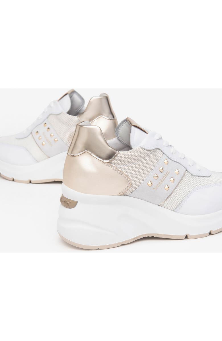 NeroGiardini Wedge Sneaker, Alternate, color, White / Gold