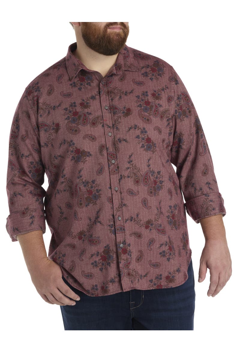 Big & Tall Minetta Sport Shirt, Main, color, RED
