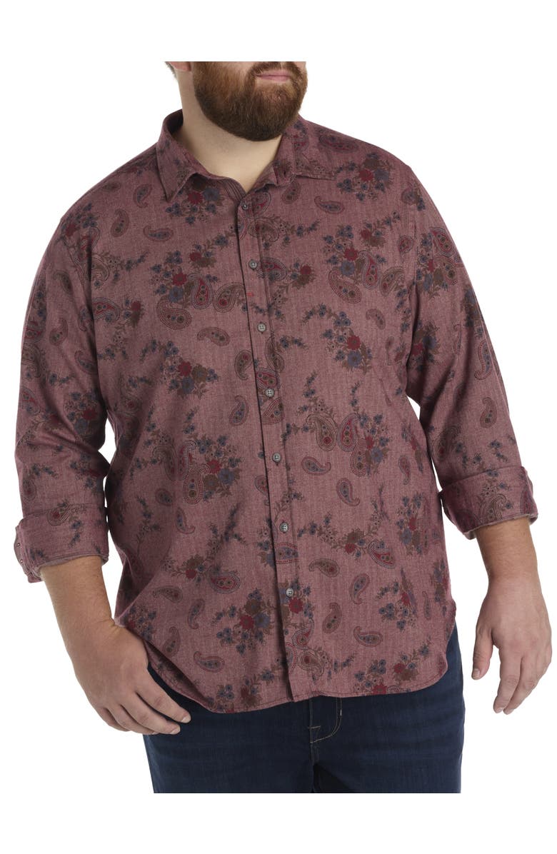 Robert Graham Big & Tall Minetta Sport Shirt, Main, color, Red