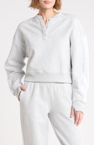 YOGALICIOUS Cloud Plush Henley Sweatshirt