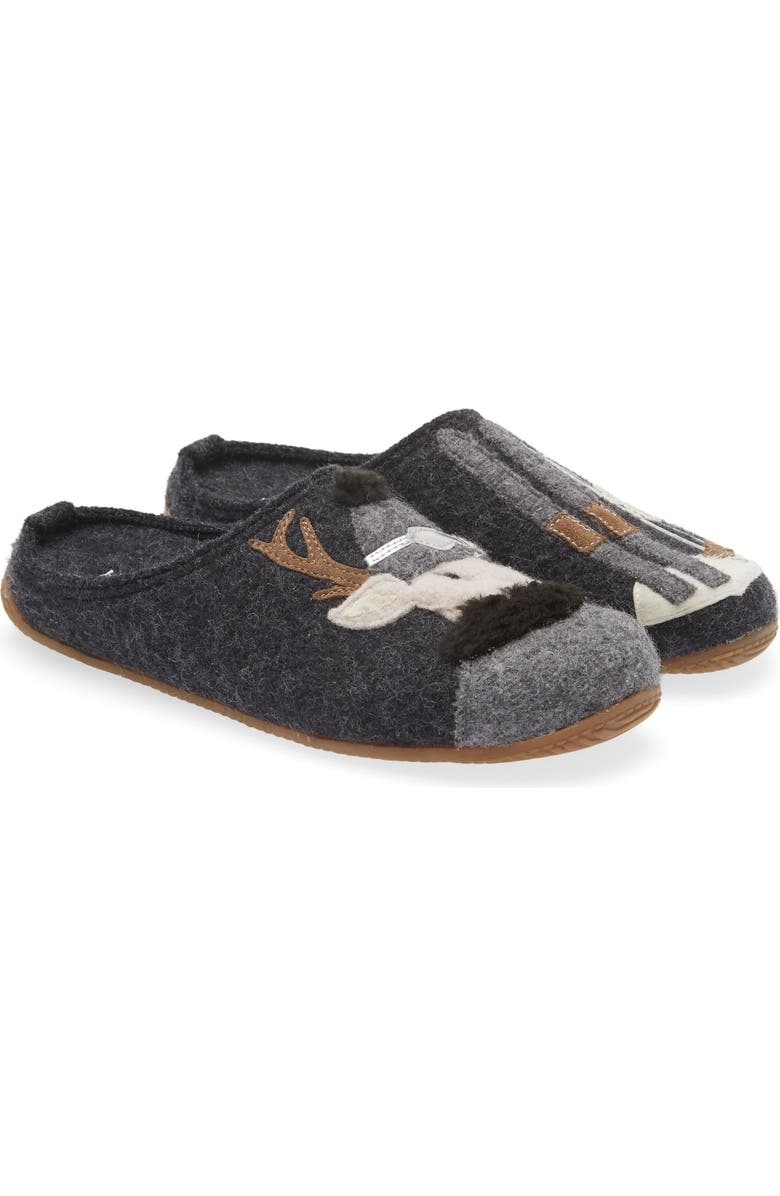 Living Kitzbühel Deer Skier Open Heel Wool Slipper, Alternate, color,
