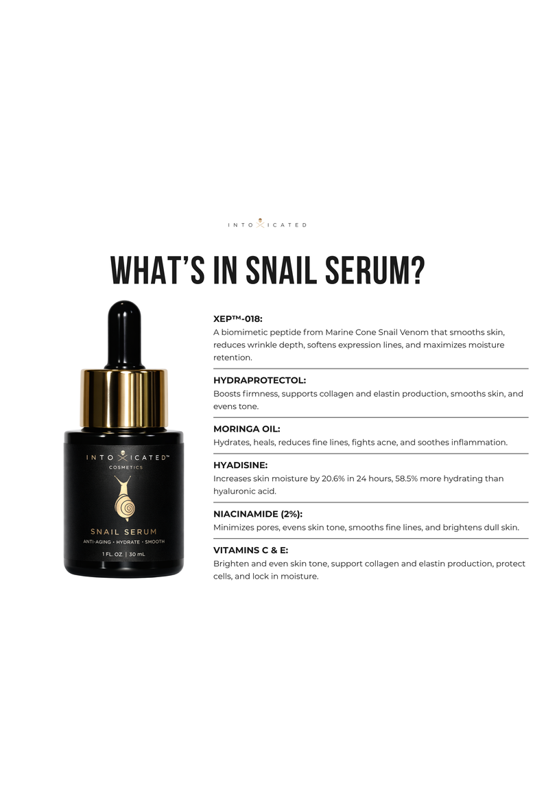 Snail Serum + Mini Snail Serum | Full Size 1 fl oz/ 30 ml & Travel Size 0.17oz/5ml |Hydrating & Anti-Aging Skincare Treatment with Vegan Snail Venom Peptide & Vegan Snail Mucin, Alternate, color, None