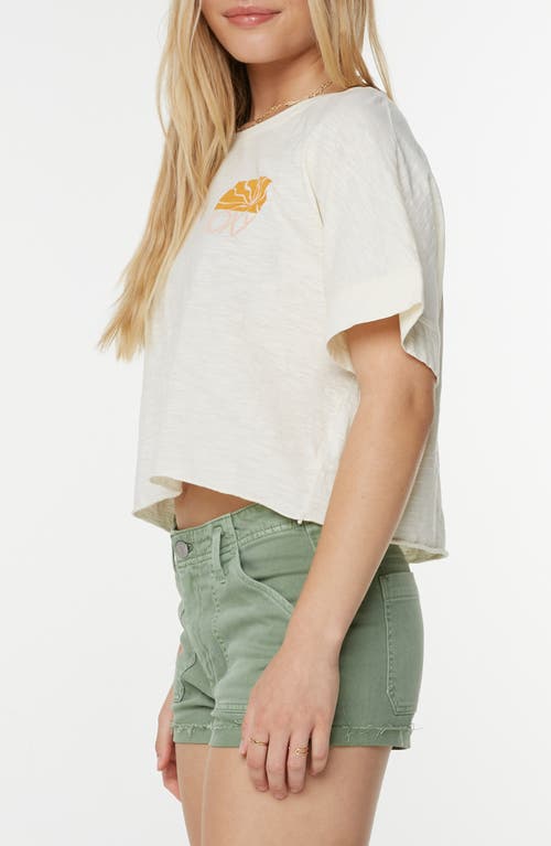 Roxy Sea Glass Oversize Cotton Graphic T-shirt In White