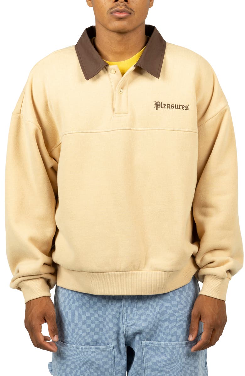 PLEASURES Tweak Polo Sweatshirt, Main, color, 
