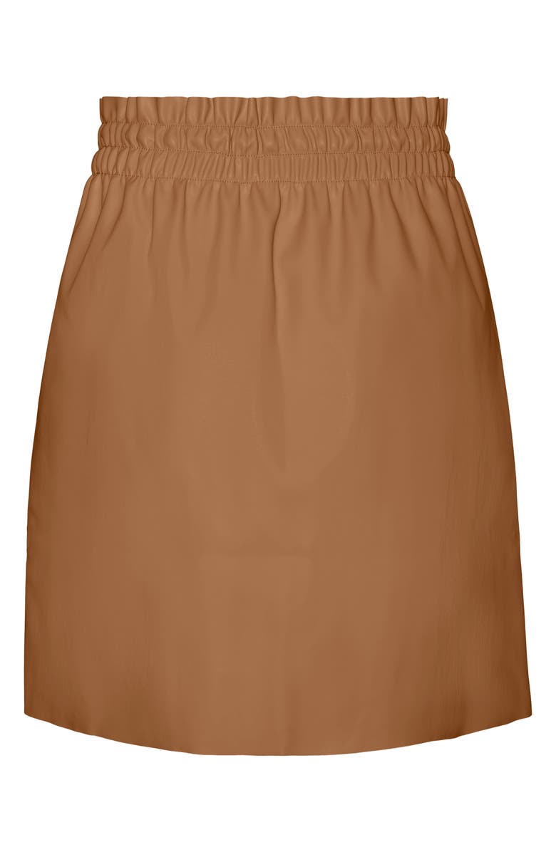 VERO MODA Ava Coated Drawstring Waist Miniskirt, Alternate, color,