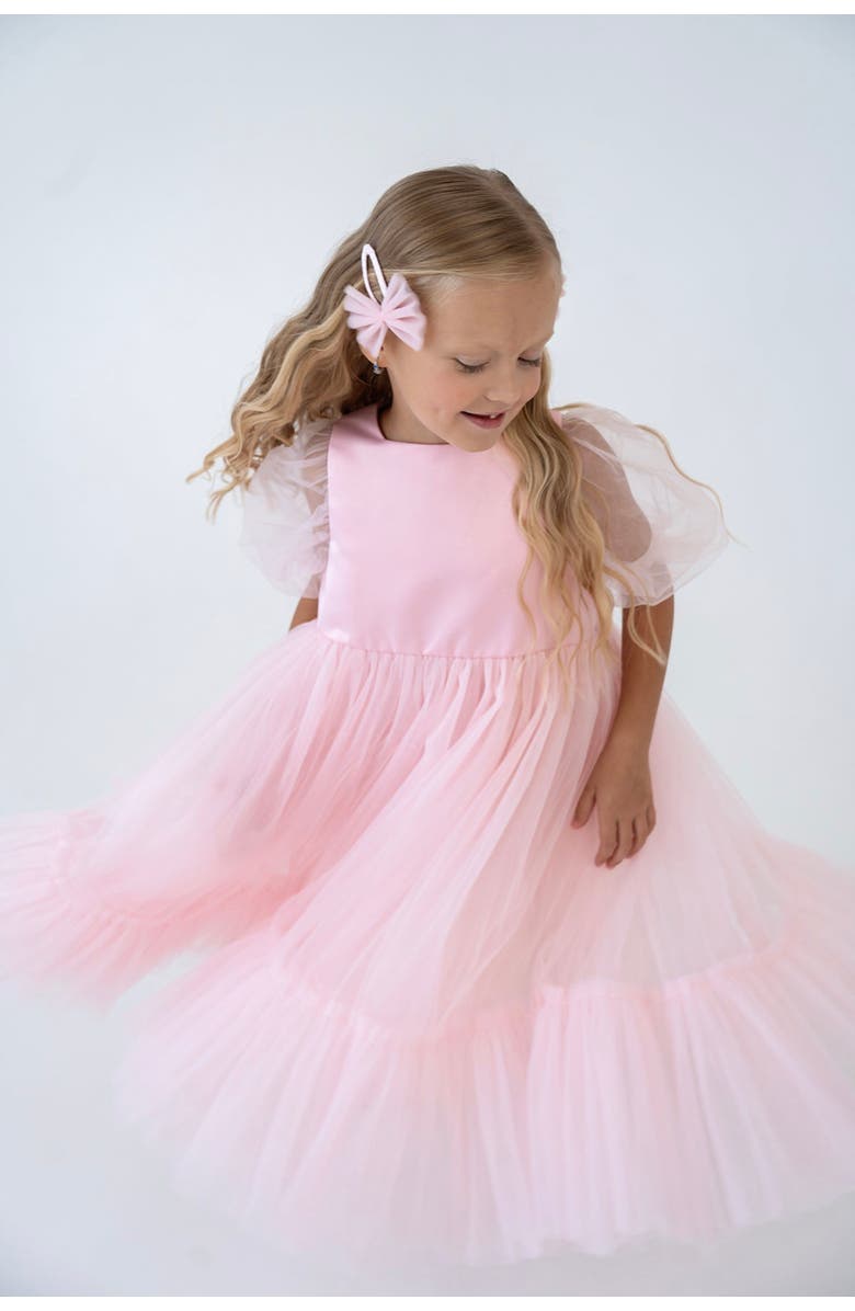Mini Celebrities Princess Maxi Tulle Dress, Alternate, color, Pink Rose