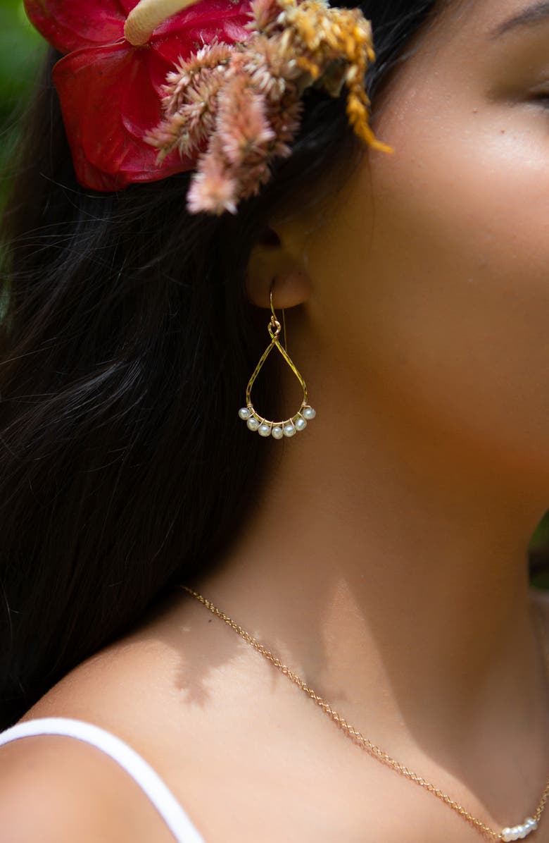 Kiara by Ki-Ele Jennifer Freshwater Pearl Teardrop Earrings, Alternate, color, Gold