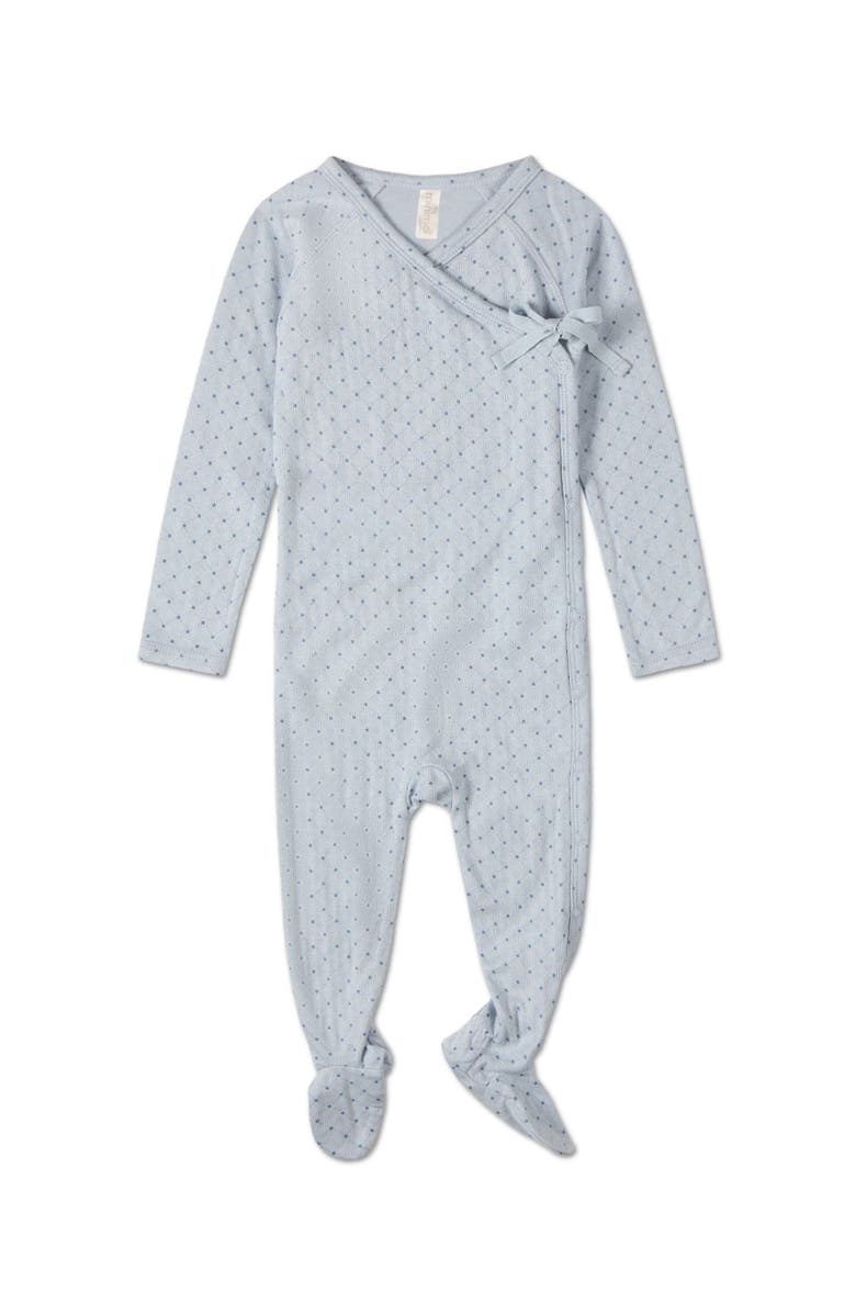 MiniMoi Toddler Boys Pointelle Rayon Blend Footie, Main, color, Blue