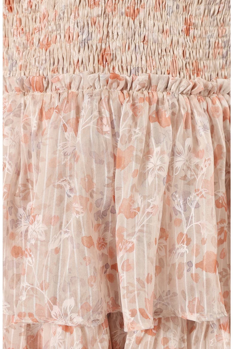 Kristah Floral Tiered Maxi Dress, Alternate, color, PEACH FLORAL