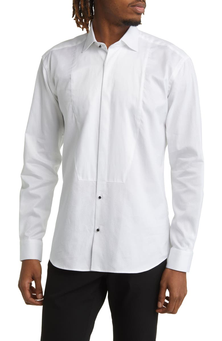Maceoo Fibonacci Angled Lines Regular Fit Cotton Button-Up Shirt, Main, color, White