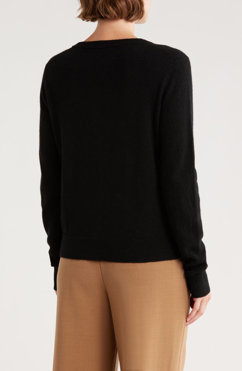 Magaschoni Cashmere Button Front Cardigan, Alternate, color, Black