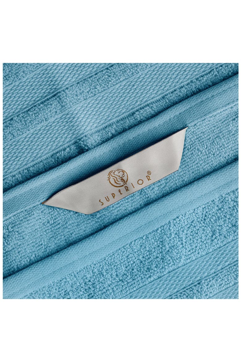 4-Piece Turkish Cotton Bath Towels, Alternate, color, DENIM BLUE