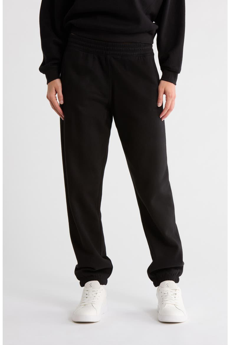 Logo High Waist Relaxed Joggers, Main, color, BLACK