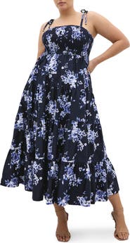 City Chic Marli Floral Print A-Line Dress