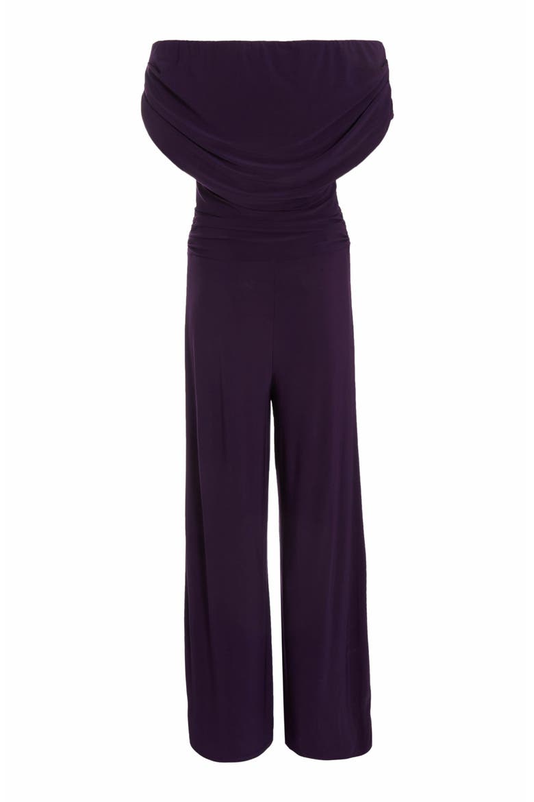 ITY Bardot Palazzo Jumpsuit, Alternate, color, Plum