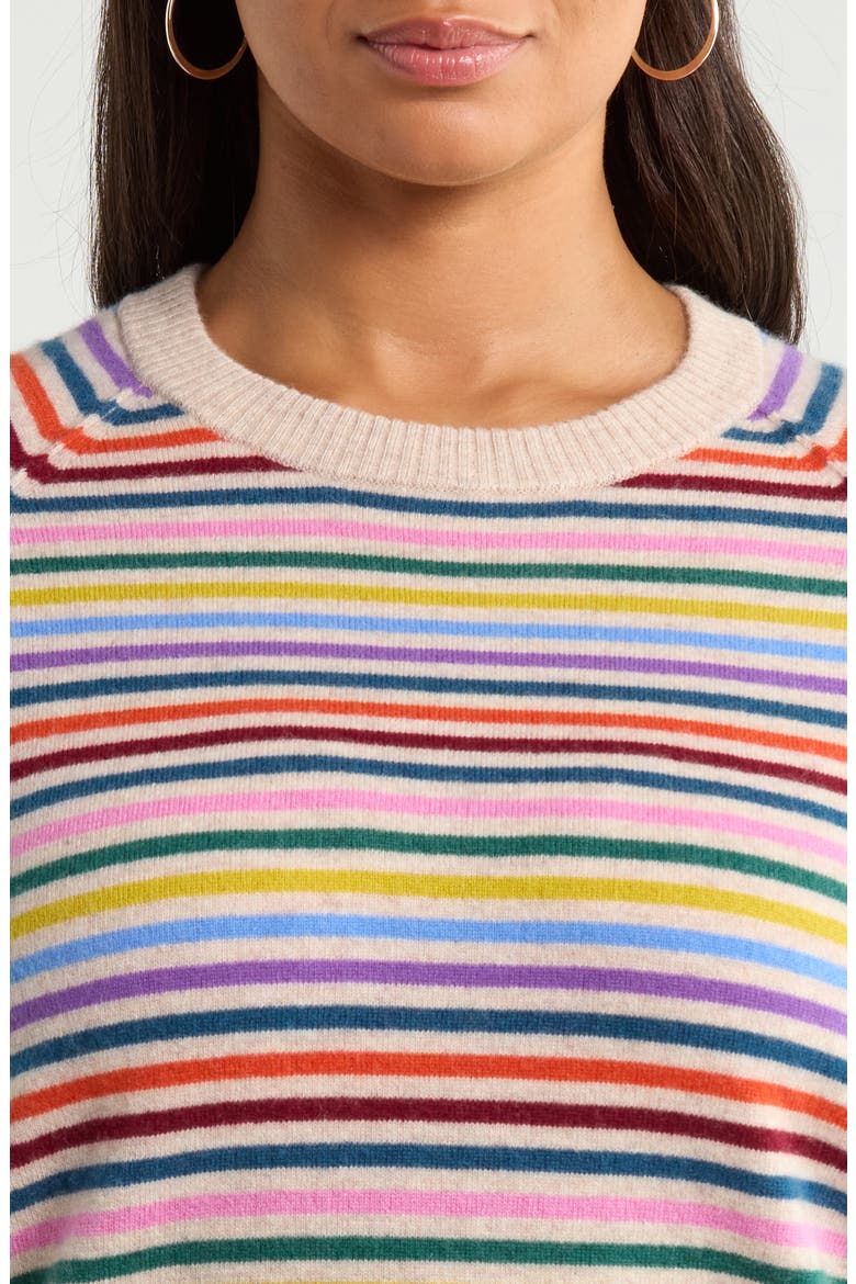 Wool & Cashmere Raglan Sweater, Alternate, color, OATMEAL MULTI BOWEN STRIPE