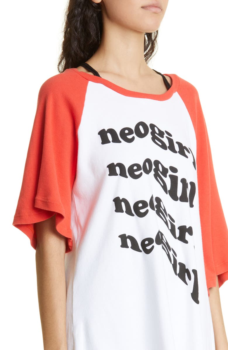 Undercover Neogirl Asymmetric Cotton Graphic Tee, Alternate, color,