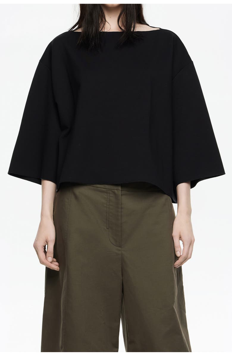 Bimba y Lola Ponte Di Roma Boxy T-Shirt, Main, color, Black