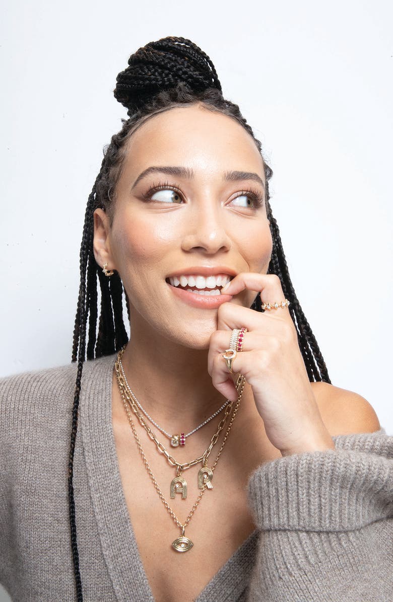 Adina Reyter Initial Diamond Pendant Necklace, Alternate, color, Yellow Gold-D