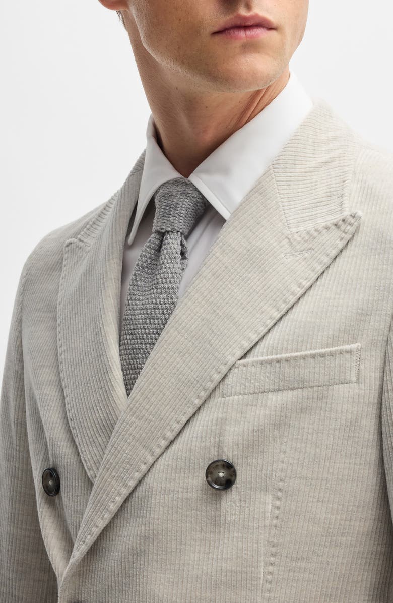 BOSS Camel Heston Double Breasted Cotton & Cashmere Sport Coat, Alternate, color, Natural