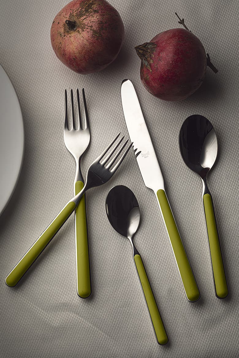 Fantasia Flatware Set - 43 Pieces, Alternate, color, Olive-Green
