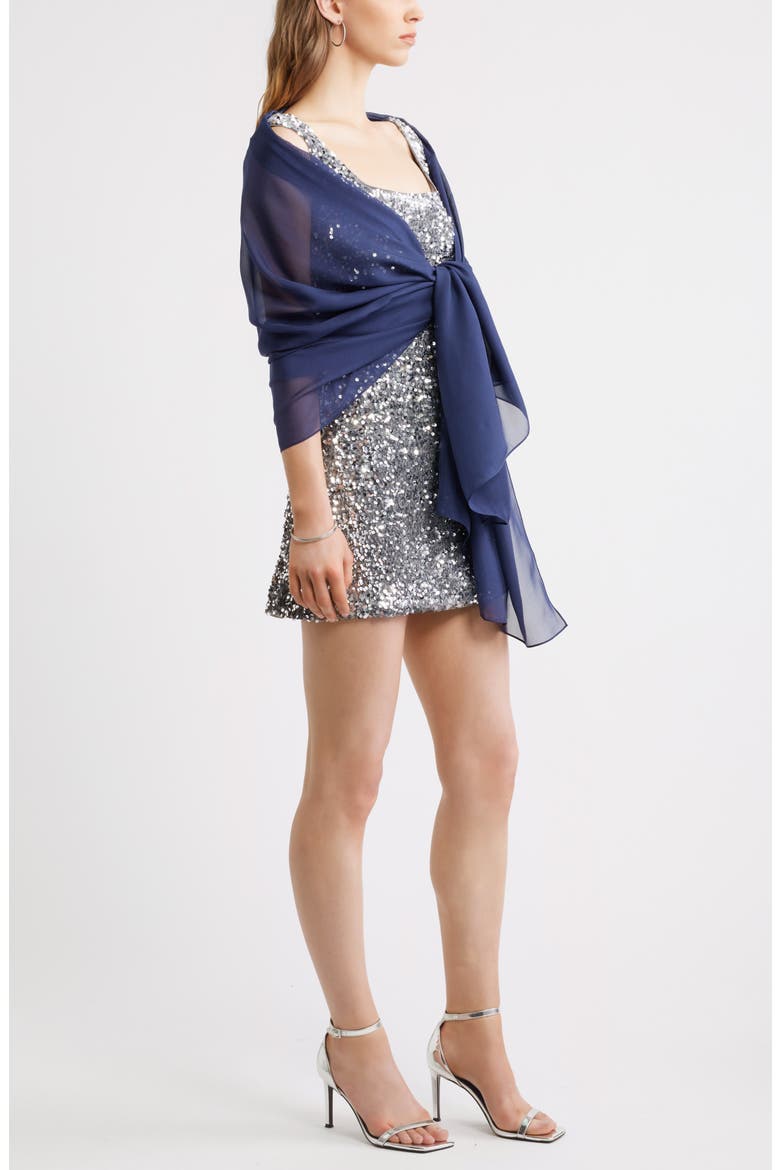 Silk Chiffon Wrap, Alternate, color, NAVY EVENING