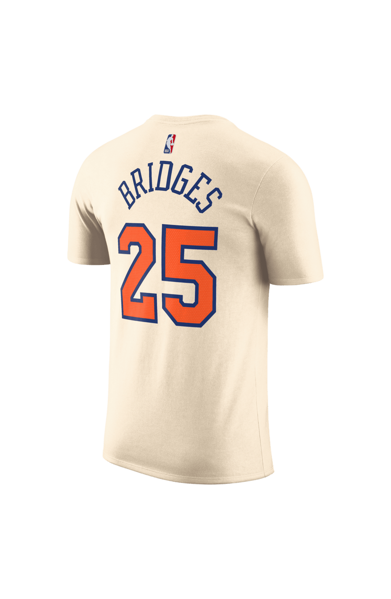 Nike Unisex Nike Mikal Bridges Cream New York Knicks 2025/26 City Edition Name & Number T-Shirt, Alternate, color, Cream
