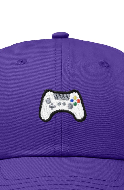 Dalix Game Controller Embroidered Hat In Purple