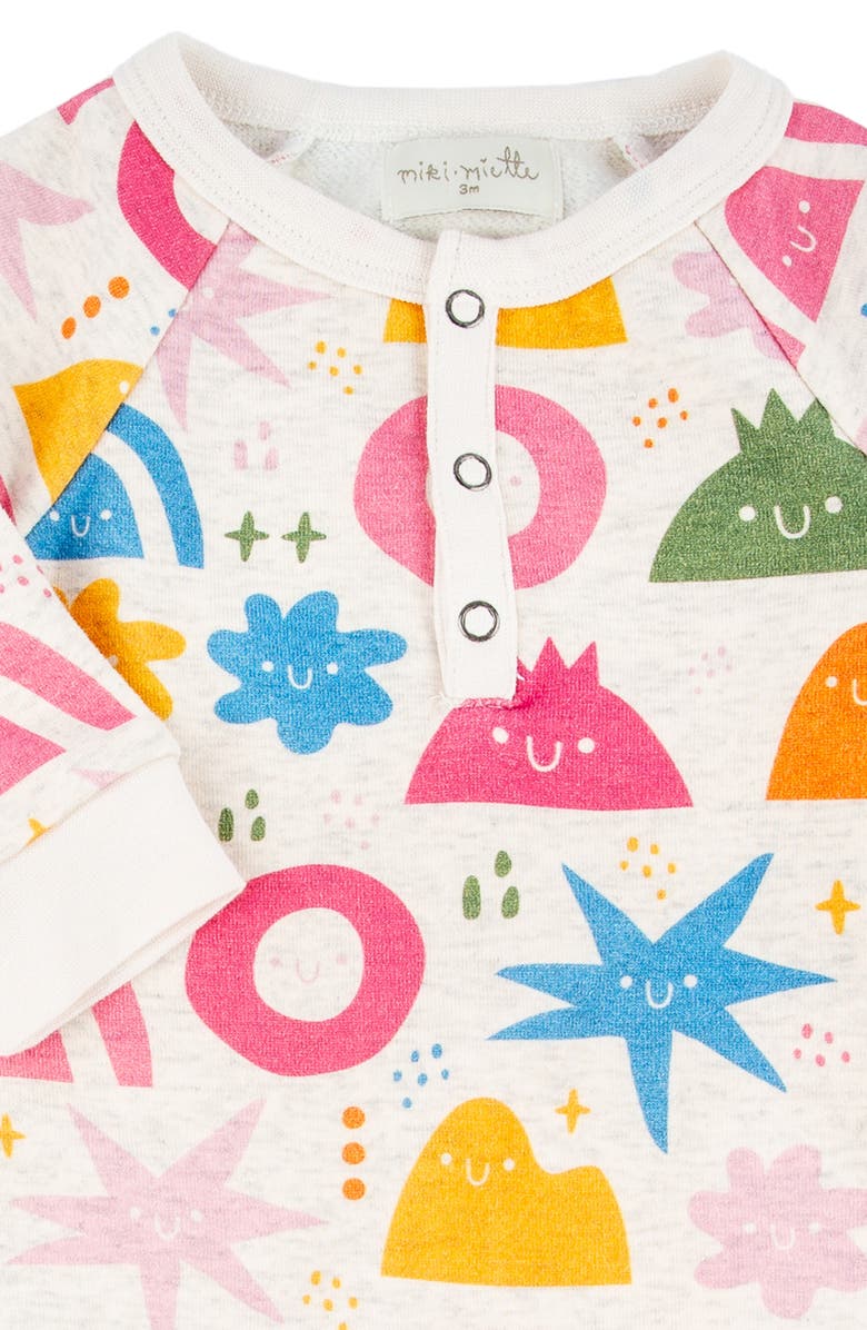 Miki Miette Bailey Print Cotton Henley Romper, Alternate, color, 