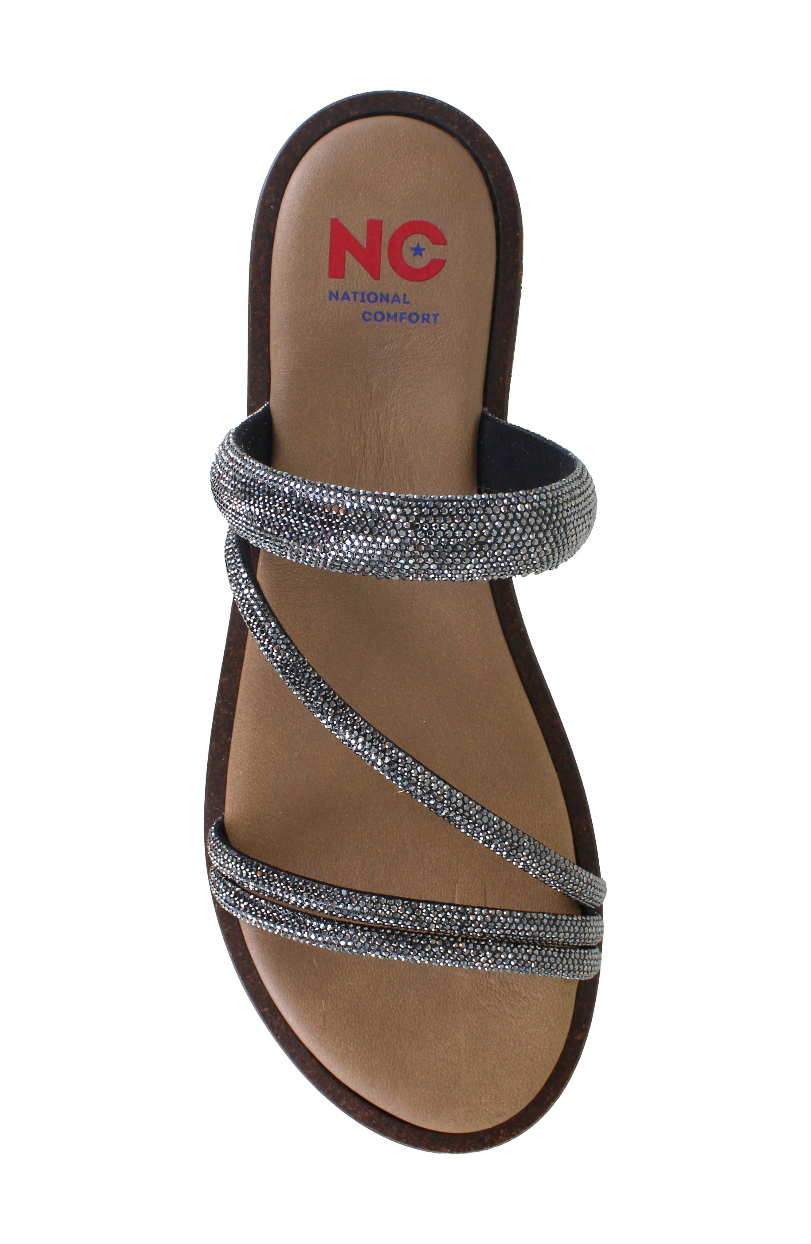 National Comfort Aranda Crystal Embellished Sandal, Alternate, color, Lead Suede