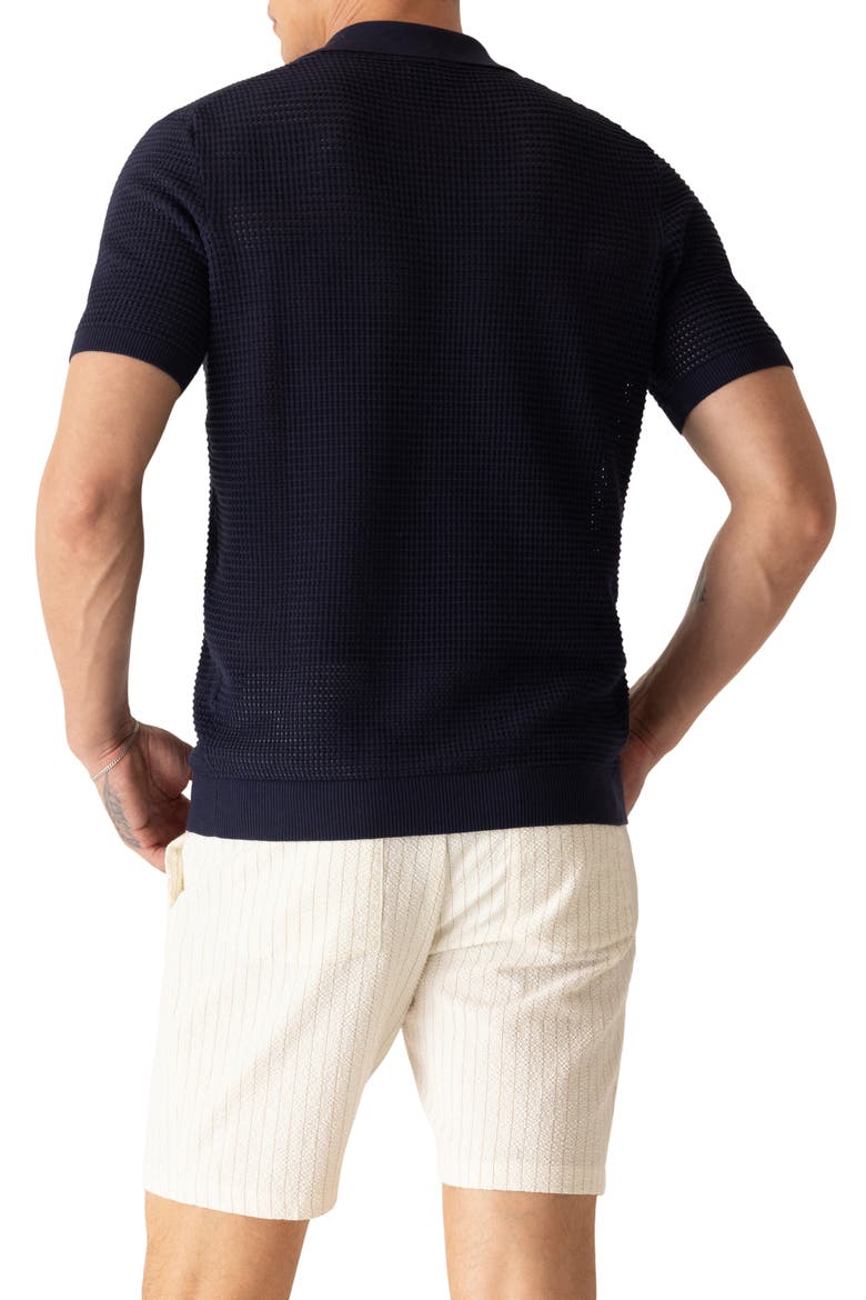 Modern Open Knit Polo, Alternate, color, MIDNIGHT