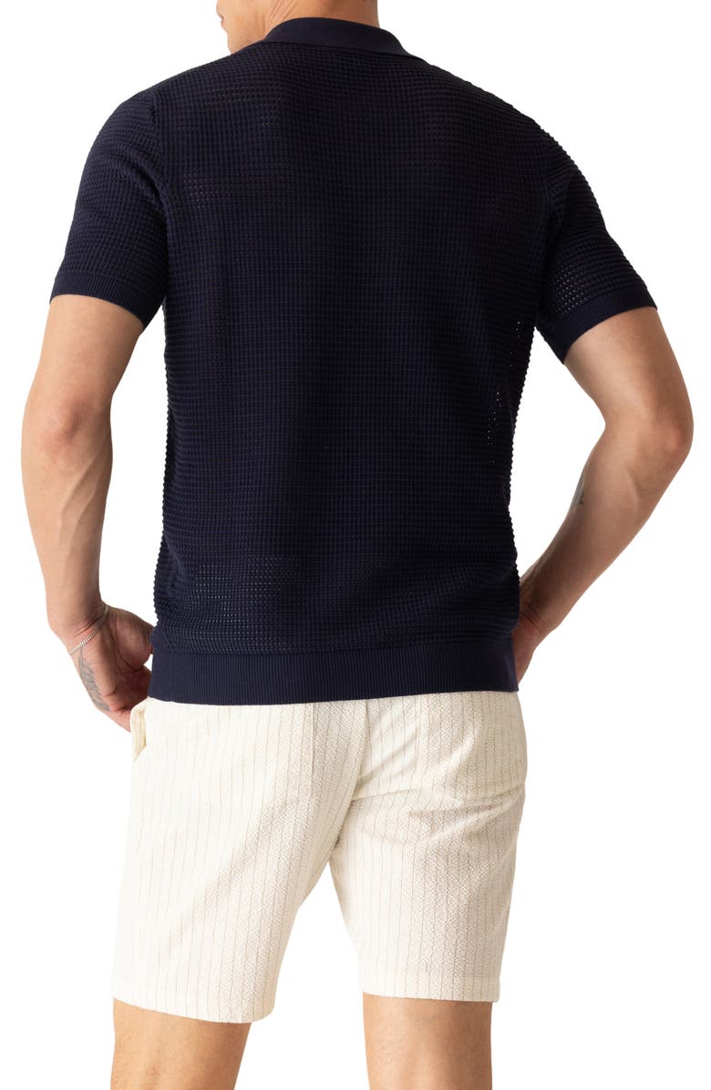 DEKE Modern Open Knit Polo, Alternate, color, Midnight