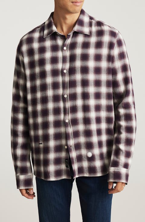 Plaid Cotton Button-Up Shirt
