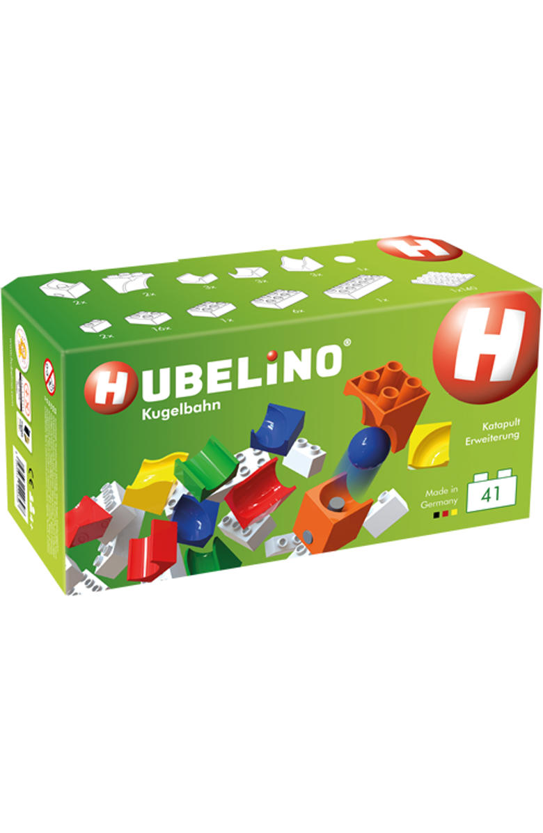 Hubelino Marble Run Catapult Expansion Set - 41 Pieces - STEM Toys for 4+ - Made in Germany - Award-Winning Marble Race Track, Main, color, Multi