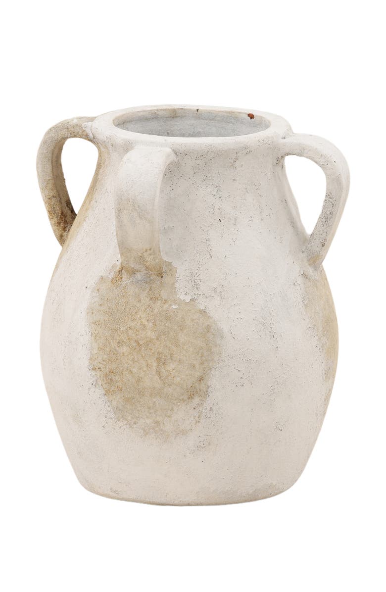 Dovetail Furniture Helena Dual-Handle Terracotta Vase, Main, color, Ivory