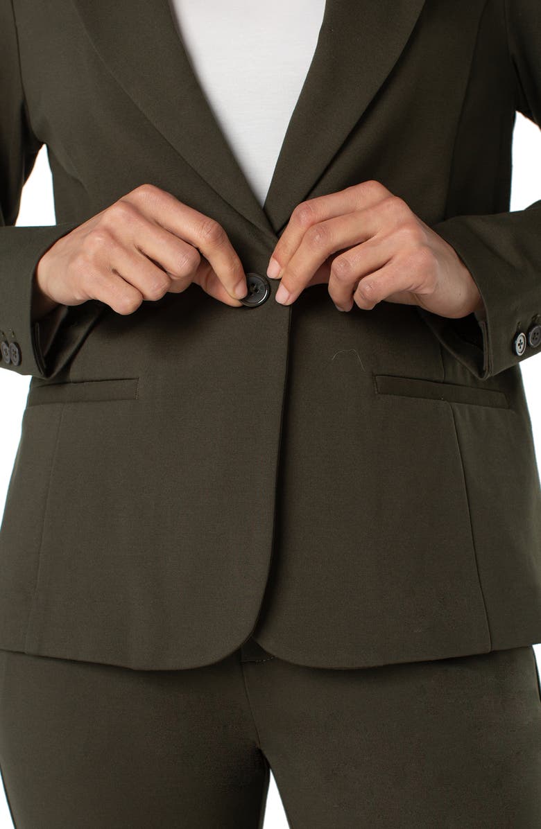 Liverpool Los Angeles Fitted Knit Blazer, Alternate, color, Forest Night