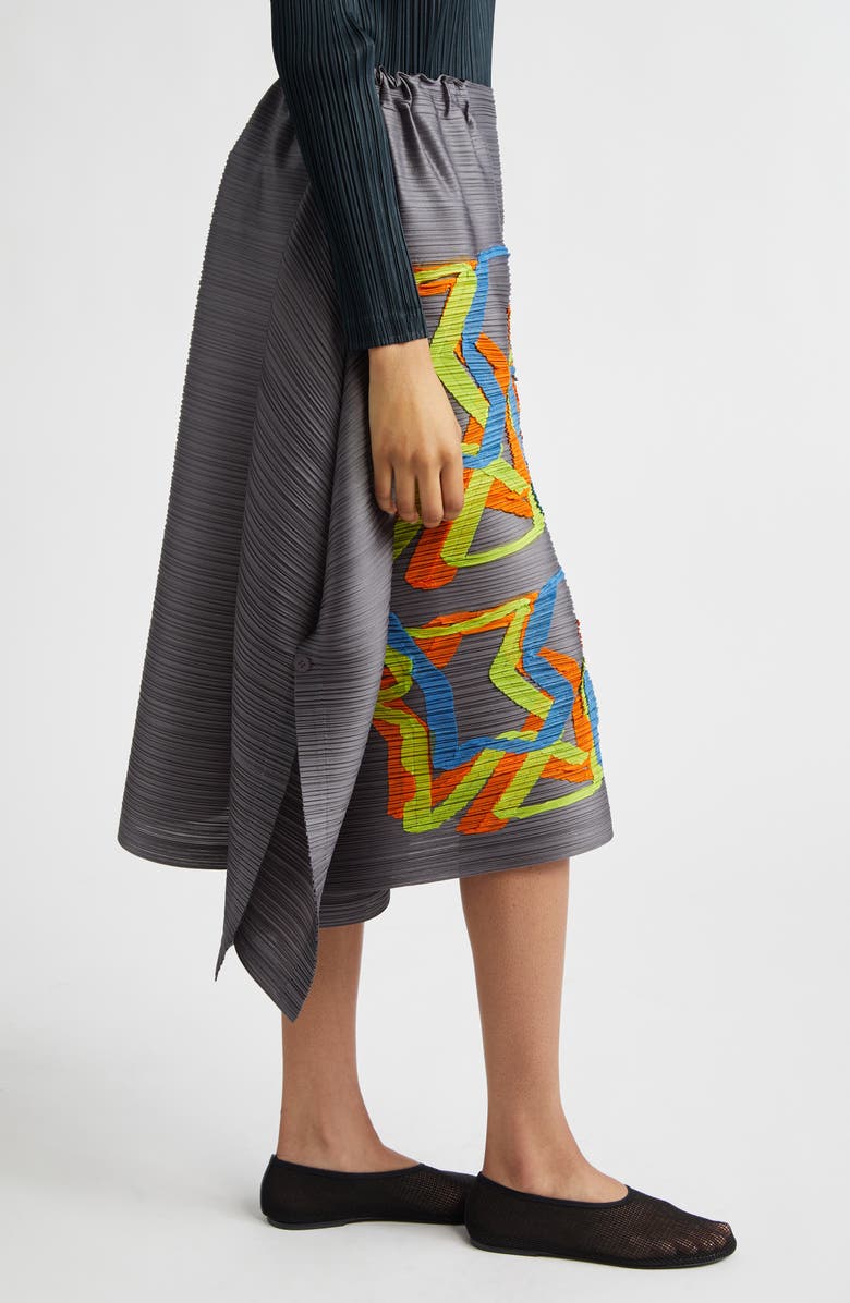Pleats Please Issey Miyake Mix Pleated Skirt, Alternate, color, Gray