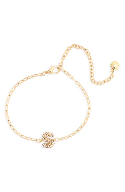Pavé Bubble Initial Bracelet