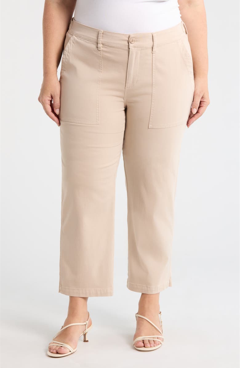 Liverpool Los Angeles Crop Straight Leg Utility Pants, Main, color, Safari Sand